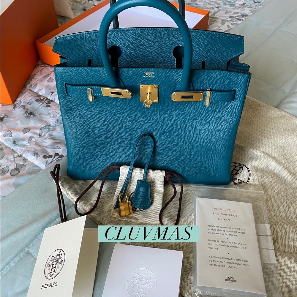 SOLD!!HERMES BIRKIN 30 GHW EPSOM VERT BOSPHORE